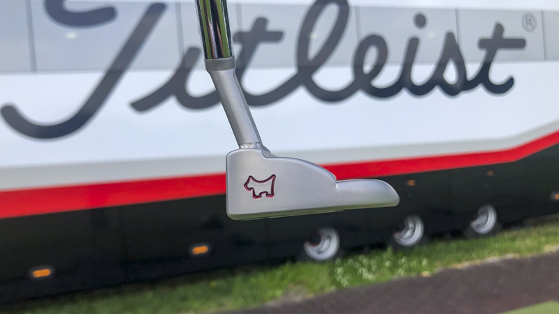 Hand-stamped Scotty Dog on the heel.