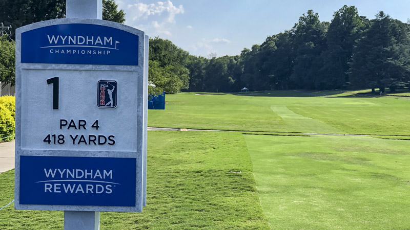 The Wyndham Championship is held at the Sedgefield Country Club in Greensboro, N.C.