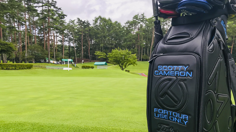 Our Scotty Cameron staff bag ready for players at the Japan Golf Tour's Fuji Sankei Classic.