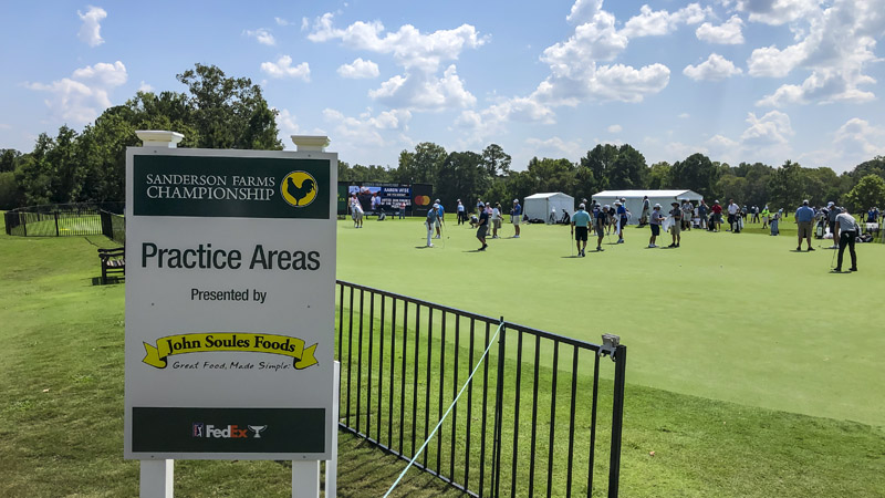 Practice green at Sanderson Farms Championship.