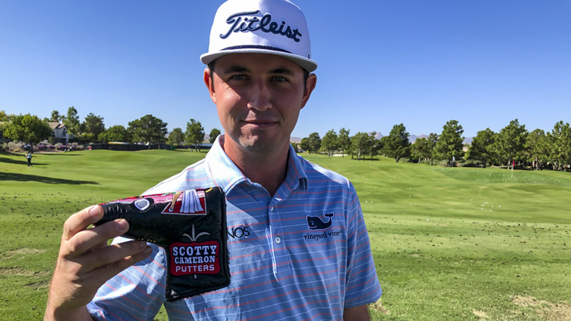 J.T. Poston with this week's Circle T Viva Las Vegas headcover.