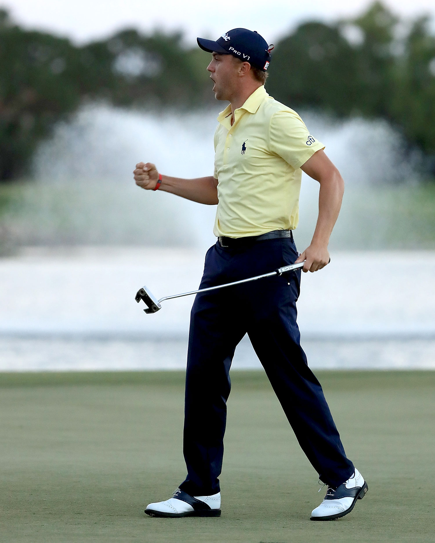 Justin Thomas Celebrating