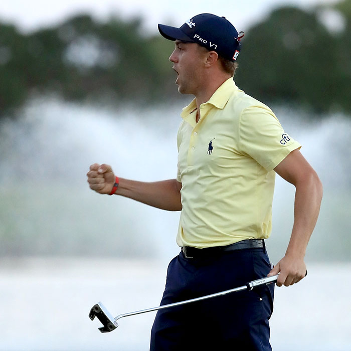 Justin Thomas Celebrating