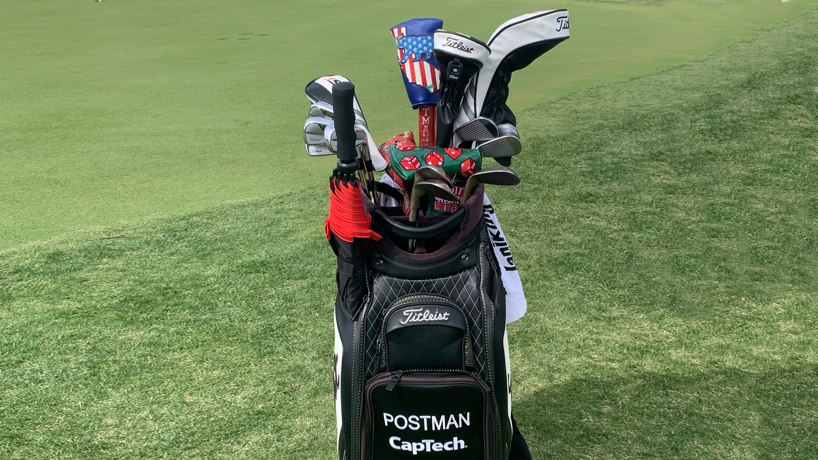 Check out the Cameron headcovers in JT Poston's staff bag!
