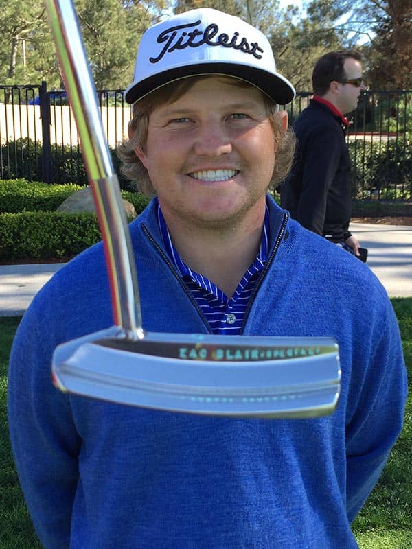 Titleist Brand Ambassador Zac Blair with his new custom Scotty Cameron gamer.
