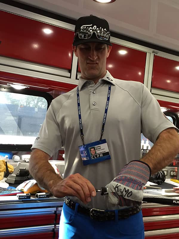 Tour rep Kelley gettin' it done in the Titleist tour van.