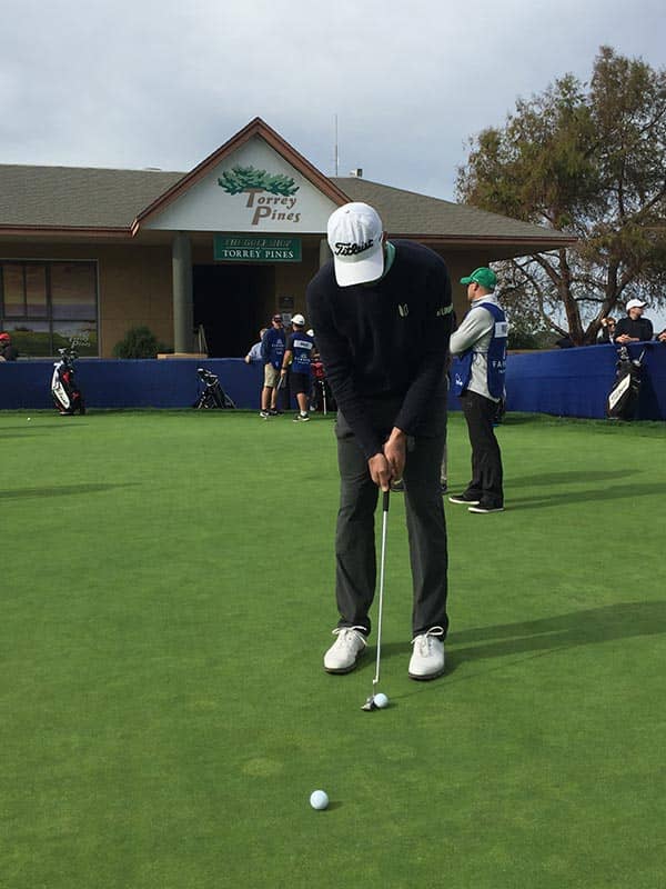 Geoff on Torrey's practice green.