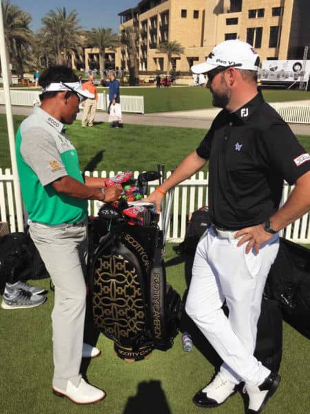 Thongchai Jaidee checking out what's new in the Scotty Cameron staff bag.