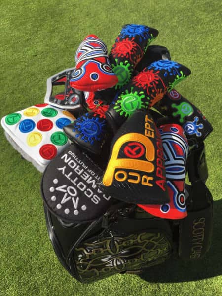 A fresh bouquet of Scotty Cameron For Tour Use Only headcovers.