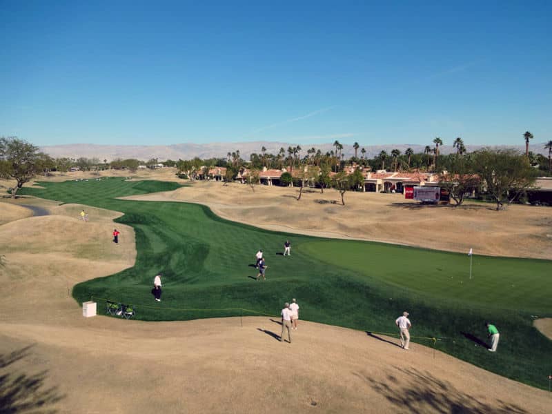 Selective watering in the desert due to California's drought.