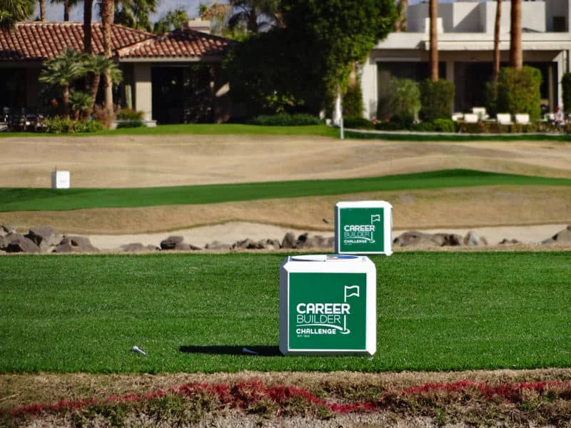 Tee box markers at the 2016 CareerBuilder Challenge.