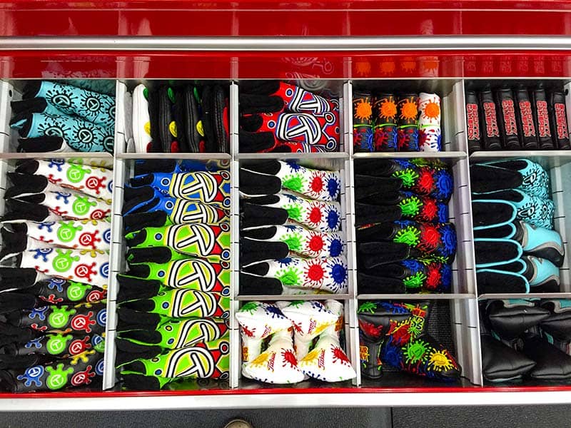 Scotty Cameron Circle T headcovers in the Titleist Tour Van.