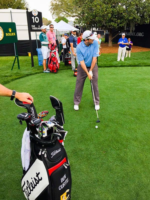 Titleist Brand Ambassador Ben Curtis on the tee.
