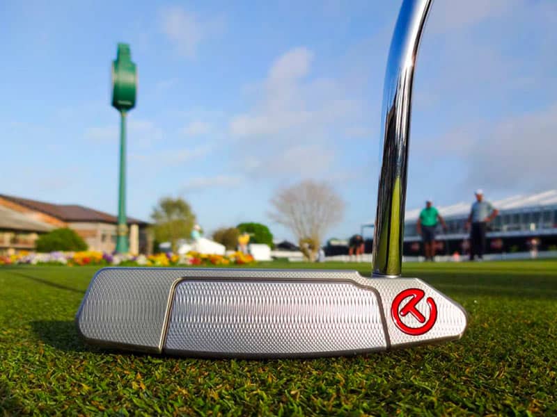 Up close with the Select Newport M2 Mallet's aircraft grade aluminum face inlay.