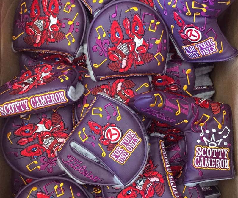 Scotty unveiled this year's Circle T Crawfish headcover at the Web.com Tour's Chitimacha Louisiana Open.