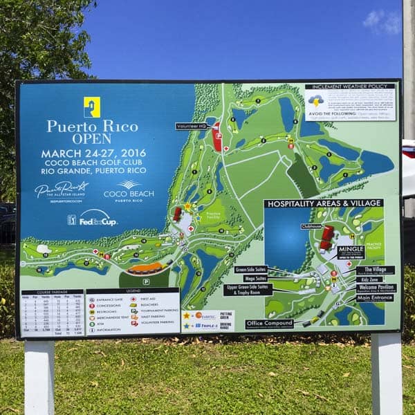 The course layout at Coco Beach Golf Club.