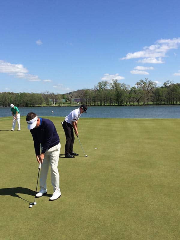 Titleist Brand Ambassadors Jason Dufner, Jimmy Walker and Justin Thomas during a practice round.