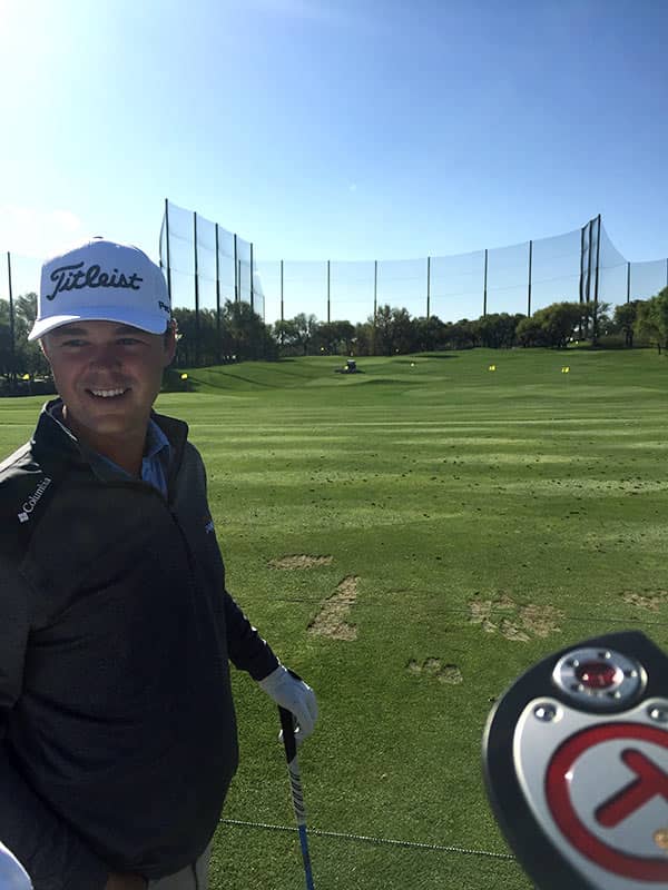Titleist Brand Ambassador Patton Kizzire on the range.