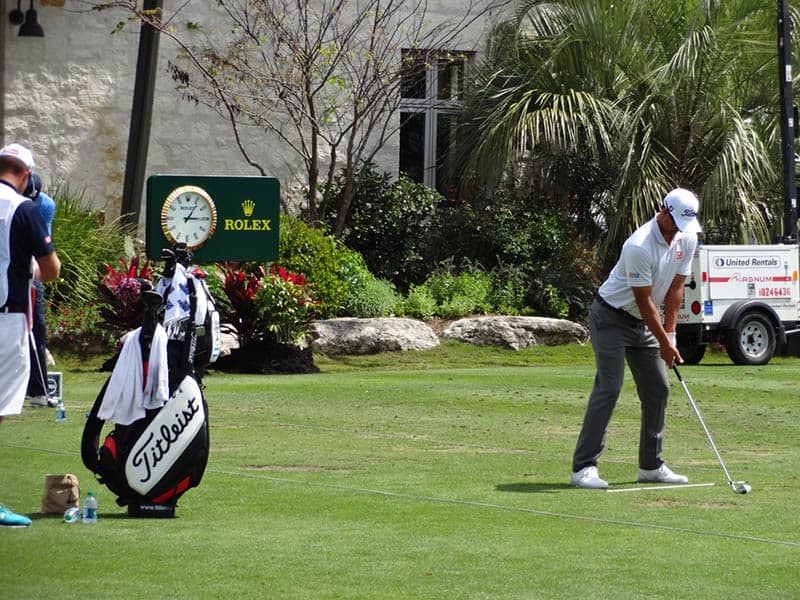 Adam Scott on the range.
