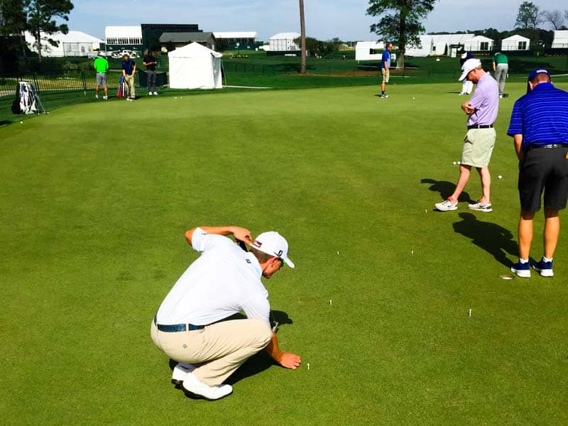 Titleist Brand Ambassador Blayne Barber lines one up.