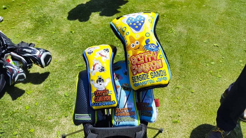 Some very desirable headcovers in the Mid-Am Champion's bag.