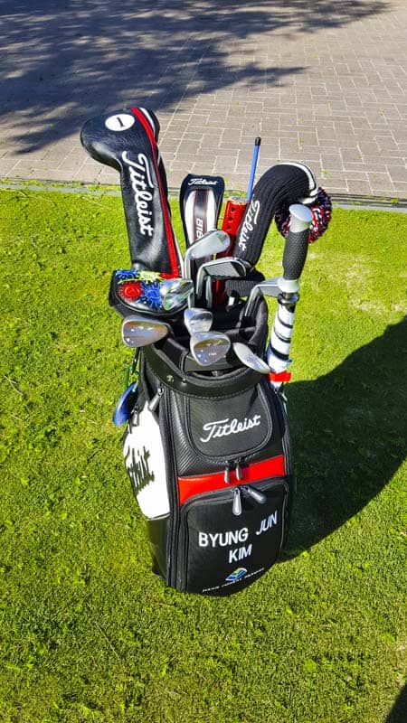 Titleist Brand Ambassador Byung Jun Kim's staff bag.