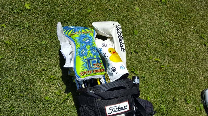 Staff player KS Lee's bag with our Agave Man driver headcover.