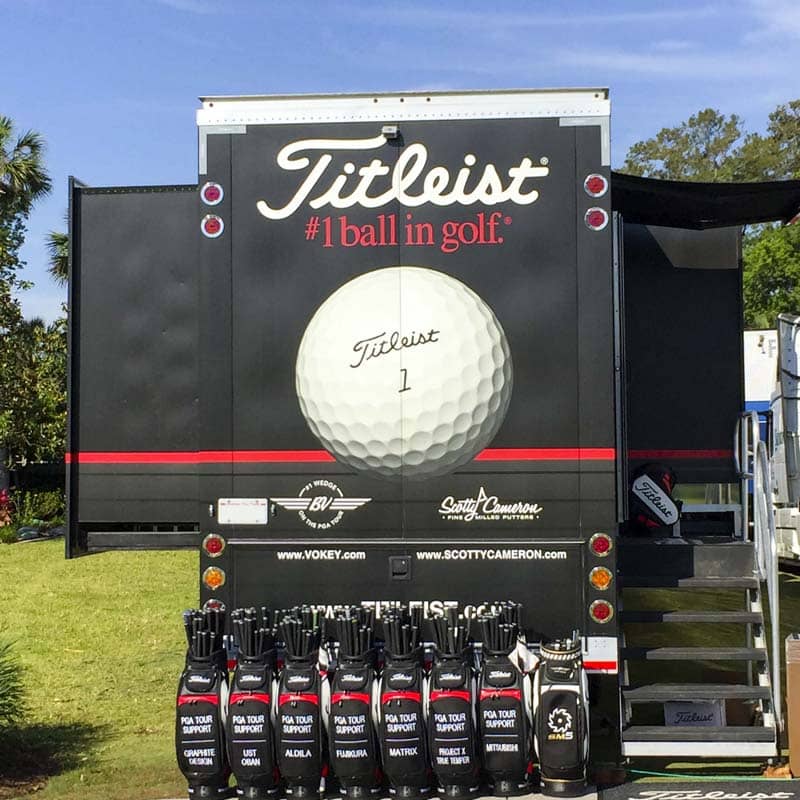 The Titleist Tour Van at the ready in Ponte Vedra Beach, Florida.