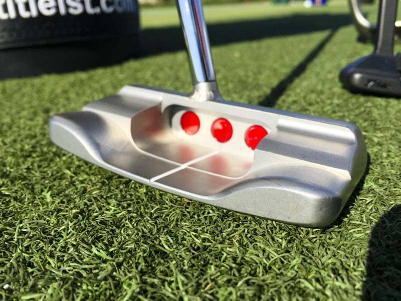 Straight shafted Studio Select Squareback on the putting surface at TPC Sawgrass.
