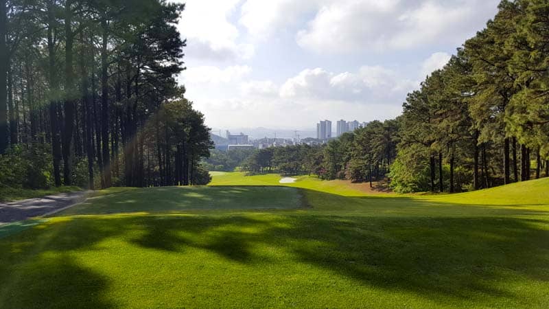 Looking down the fairway at Yuseong CC in Daejeon, South Korea.