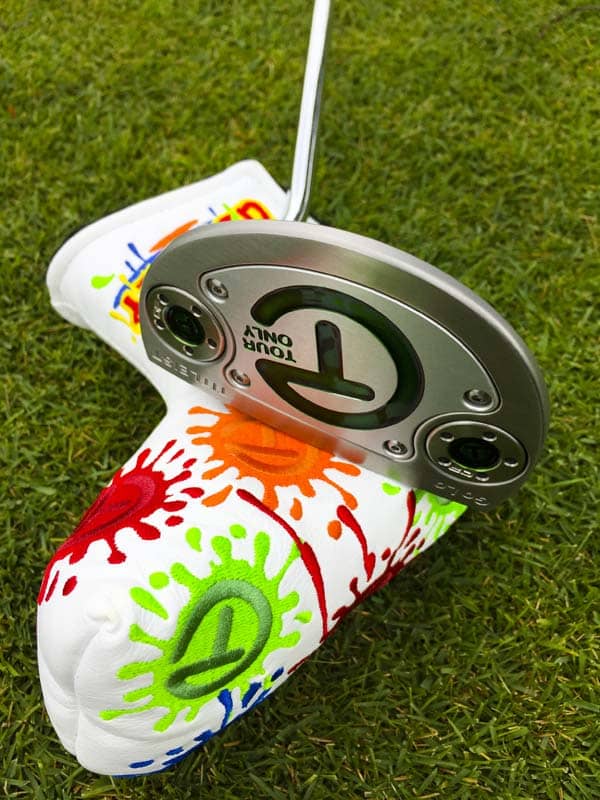The Custom Shop can add translucent emerald green paintfill to your putter, too.