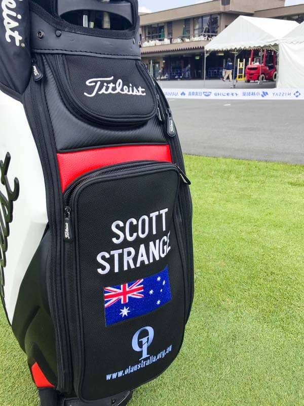 The staff bag of Perth, Australia's Scott Strange.
