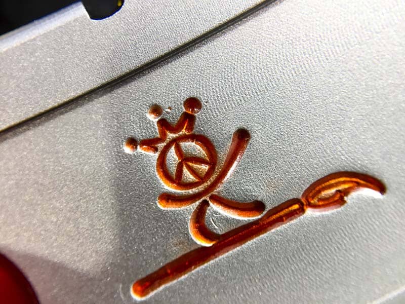 This Peace Surfer is a goofy foot. Surfs with his right foot forward.