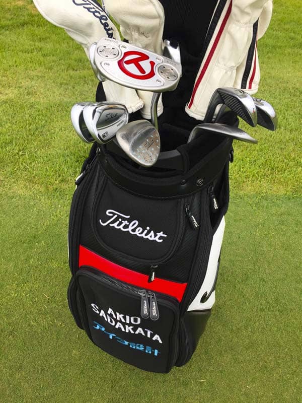 Titleist Brand Ambassador Akio Sadakata's staff bag and Circle T Roundback Prototype.