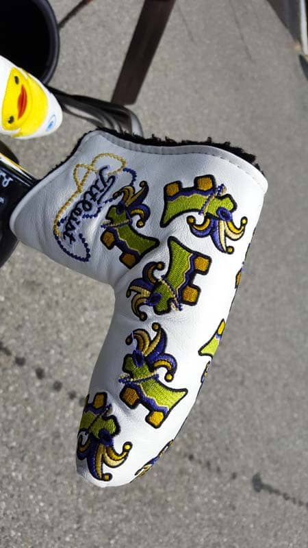 A 2013 Mardi Gras Scotty Dog Jester headcover in Korea.