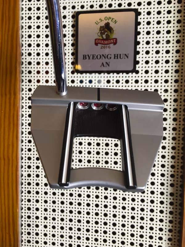 FPL player Byeong Hun An's Futura X7M Tour putter and U.S. Open locker.