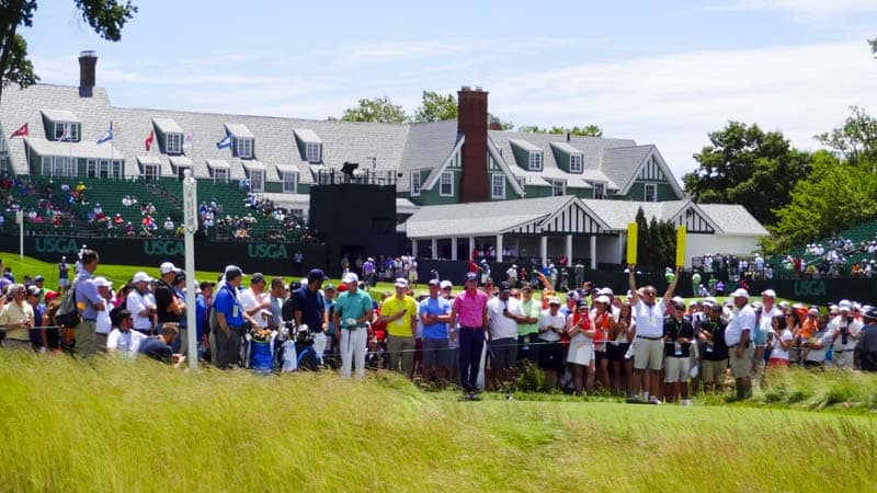 Quiet please, the 2015 U.S. Open champion (Jordan Spieth) is on the tee.