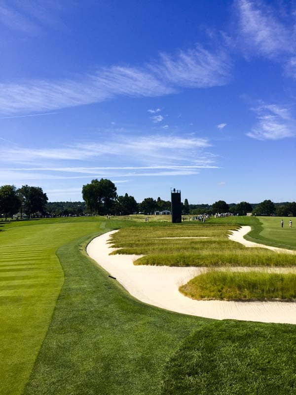 The famous Church Pew bunkers at Oakmont CC.