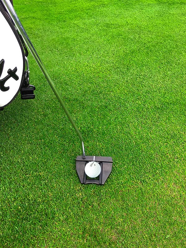Scooping up a Titleist Pro V1 golf ball with a Tour Only Futura X7M.