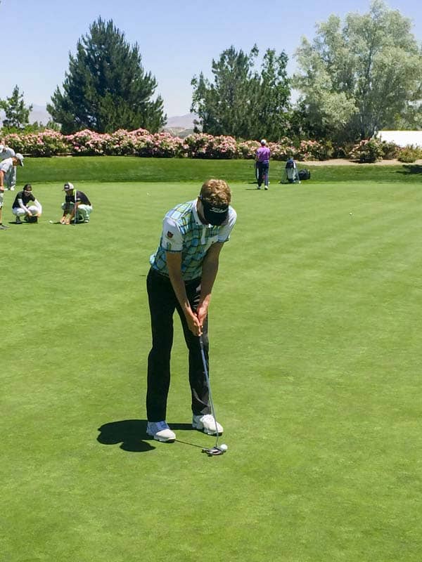 Titleist FPL Brett Stegmaier on the practice green.