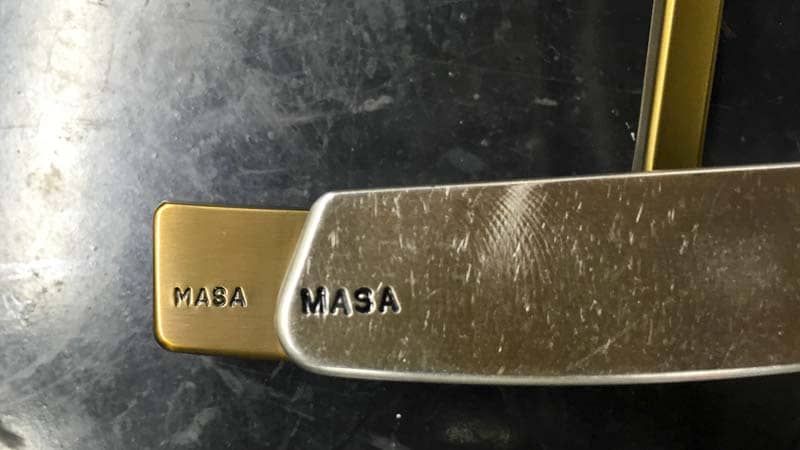 Toe stamping on Titleist FPL player Masahiro Kawamura's Tour putters.
