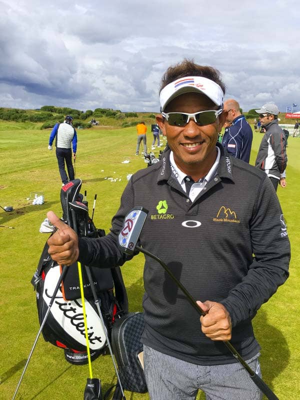 The Open de France winner Thongchai Jaidee with his GOLO 6.