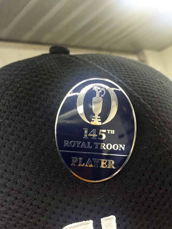 145th Open Championship player pin.