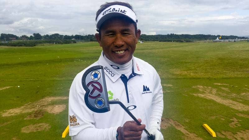 Titleist FPL player Thongchai Jaidee with his Open de France-winning GOLO 6.