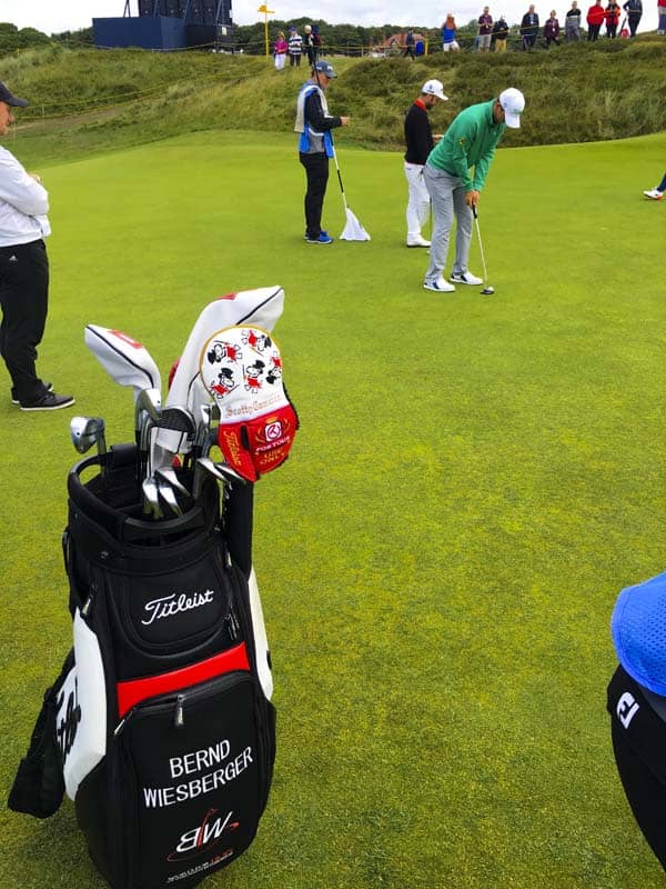 Titleist Brand Ambassador Bernd Wiesberger rocking his Sir Scotty Dog Circle T headcover.