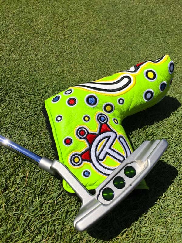 Newport 2 with lime Industrial Crowned Circle T headcover.