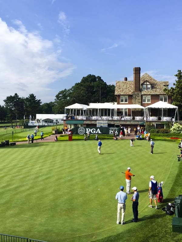 The practice green at Baltusrol.