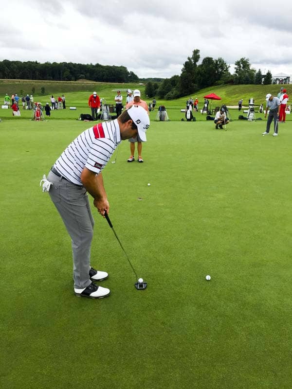Ben Martin with his Tour Only Futura X7M on the practice green at the Travelers Championship.