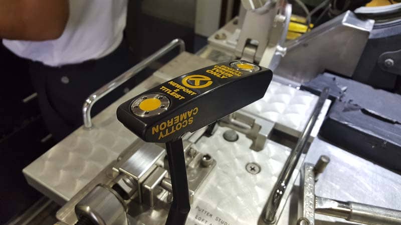 Getting a tune-up in the Titleist Tour Van.