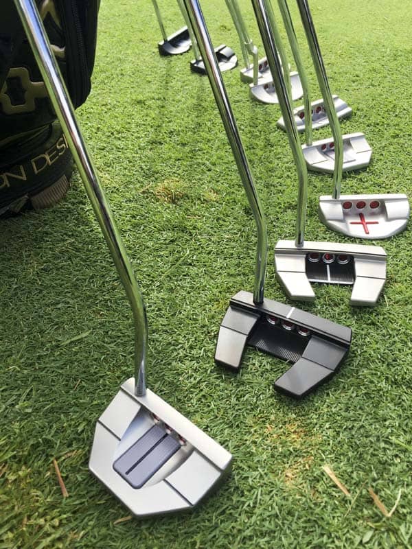 The Scotty Cameron Tour putter lineup at the Fujisankei Classic.